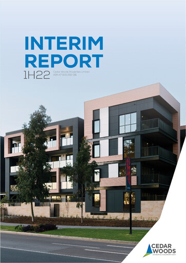 Thumbnail Cedar Woods Properties Limited Half-year Report 2022-h1