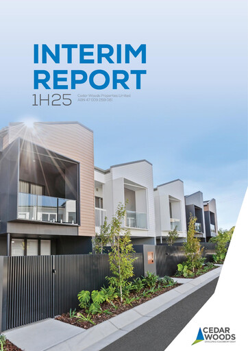 Thumbnail Cedar Woods Properties Limited Half-year Report 2025-h1
