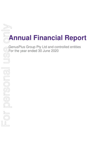 Miniature GenusPlus Group Limited Rapport financier 2020
