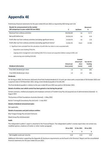 Miniature GenusPlus Group Limited Rapport financier 2022