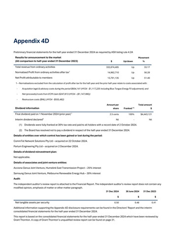 Vorschaubild GenusPlus Group Limited Halbjahresbericht 2024-2025-h1