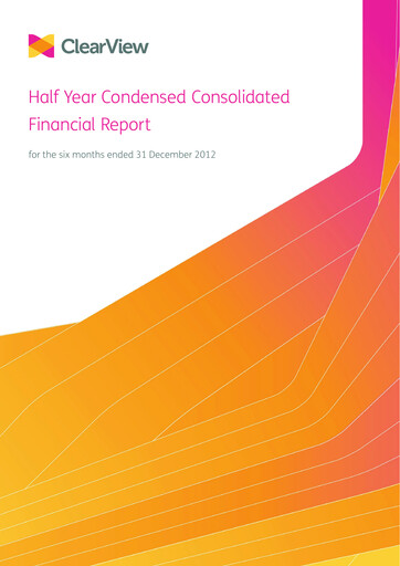Thumbnail ClearView Wealth Limited Half-year Report 2013-h1