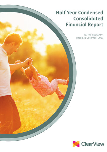 Thumbnail ClearView Wealth Limited Half-year Report 2018-h1