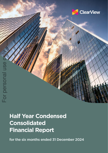 Miniature ClearView Wealth Limited Rapport semestriel 2025-h1