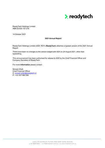 Thumbnail ReadyTech Holdings Annual Report 2021