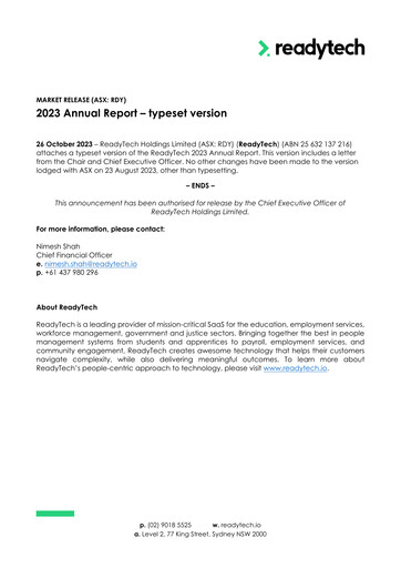 Thumbnail ReadyTech Holdings Annual Report 2023