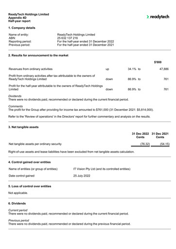 Thumbnail ReadyTech Holdings Financial Report 2023-h1