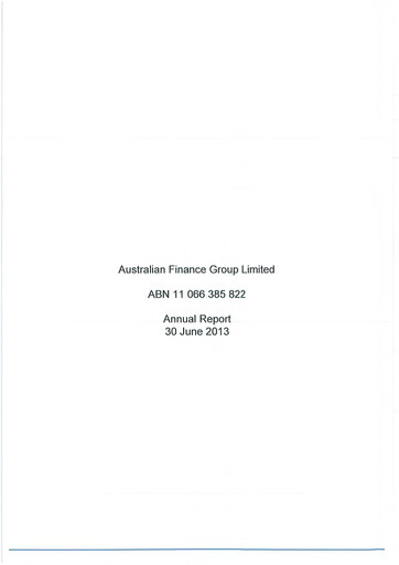 Thumbnail Australian Finance Group Annual Report 2013