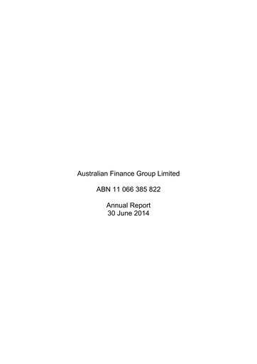 Thumbnail Australian Finance Group Annual Report 2014
