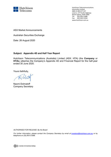 Vorschaubild Hutchison Telecommunications (Australia) Halbjahresbericht 2020-h1