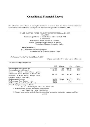 Thumbnail Chubu Electric Power
 Financial Report 2005
