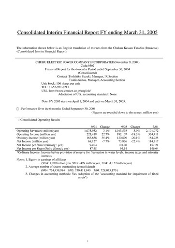 Thumbnail Chubu Electric Power
 Half-year Report 2005-h1