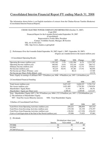 Thumbnail Chubu Electric Power
 Half-year Report 2008-h1