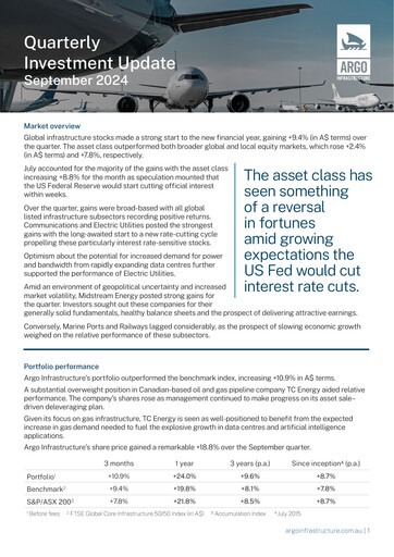 Vorschaubild Argo Global Listed Infrastructure Quartalsbericht 2024-q3