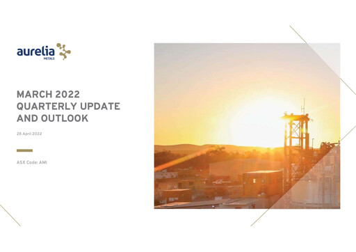 Thumbnail Aurelia Metals Quarterly Report 2022-q3