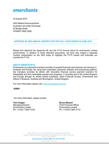 Thumbnail EML Payments Annual Report 2015