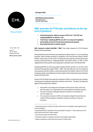 Thumbnail EML Payments Annual Report 2024