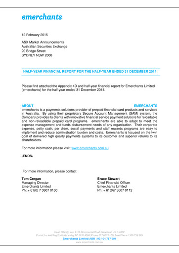 Thumbnail EML Payments Half-year Report 2015-h1