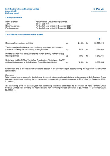 Thumbnail Kelly Partners Group Half-year Report 2022-h1