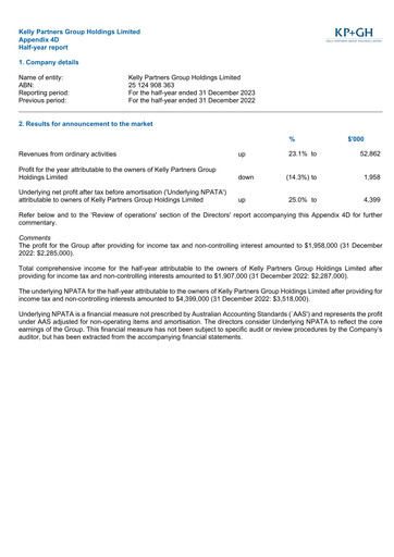 Thumbnail Kelly Partners Group Half-year Report 2024-h1