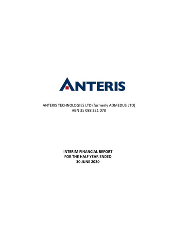 Thumbnail Anteris Technologies Half-year Report 2020-h1
