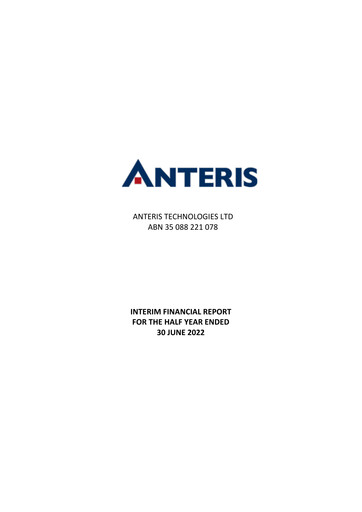 Thumbnail Anteris Technologies Half-year Report 2022-h1