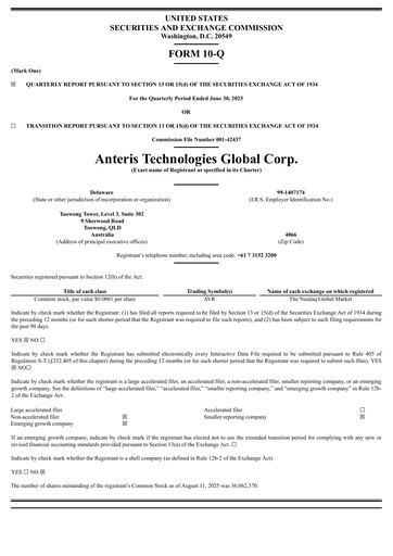 Thumbnail Anteris Technologies Quarterly Report 2025-q2