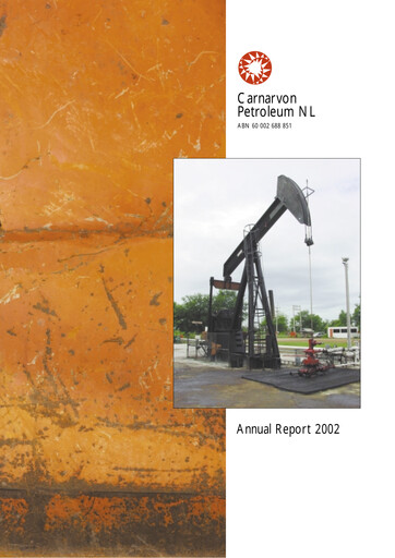 Thumbnail Carnarvon Energy Annual Report 2002