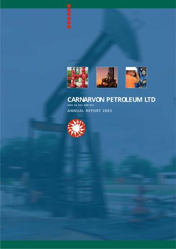 Thumbnail Carnarvon Energy Annual Report 2003