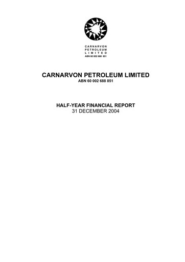 Thumbnail Carnarvon Energy Half-year Report 2004-h1