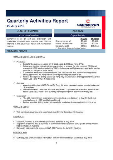 Thumbnail Carnarvon Energy Quarterly Report 2010-q2