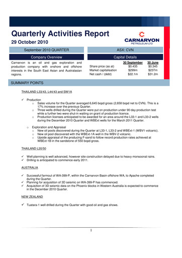 Thumbnail Carnarvon Energy Quarterly Report 2010-q3