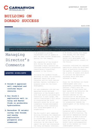 Thumbnail Carnarvon Energy Quarterly Report 2019-q2