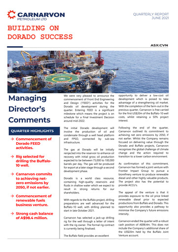 Thumbnail Carnarvon Energy Quarterly Report 2021-q2