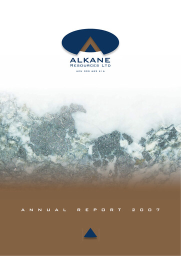 Thumbnail Alkane Resources Annual Report 2007