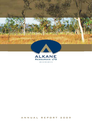 Thumbnail Alkane Resources Annual Report 2009