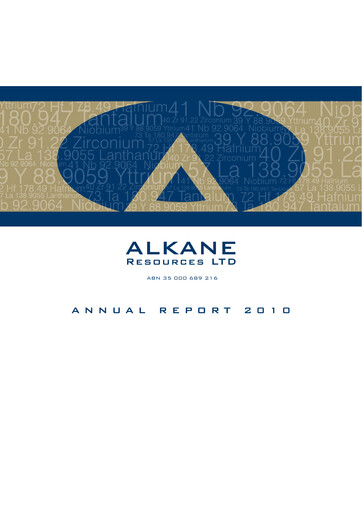 Thumbnail Alkane Resources Annual Report 2010