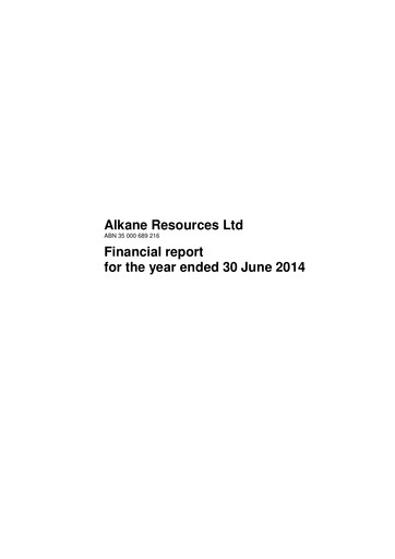 Miniature Alkane Resources Rapport financier 2014