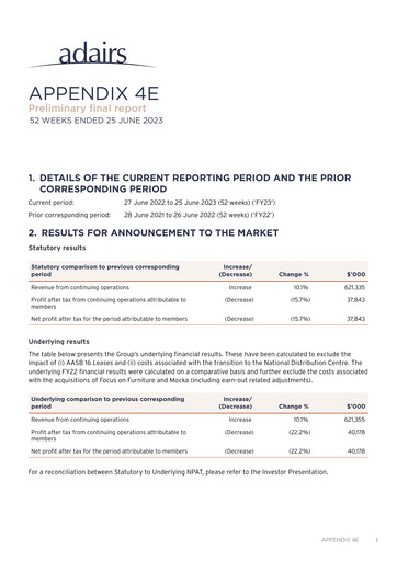 Thumbnail Adairs Limited Annual Report 2023