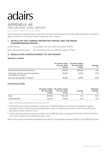 Thumbnail Adairs Limited Annual Report 2025