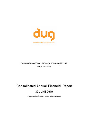 Miniature DUG Technology Rapport financier 2019
