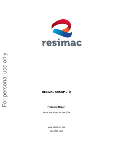 Thumbnail Resimac Group Limited Financial Report 2023-2024