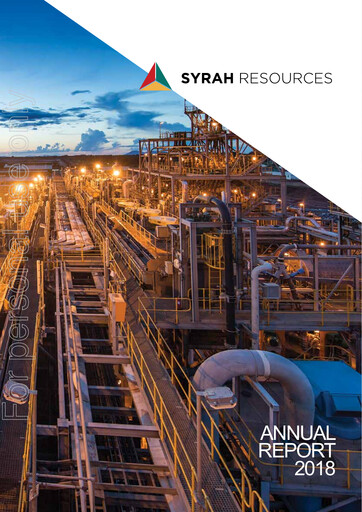 Thumbnail Syrah Resources Limited Annual Report 2018