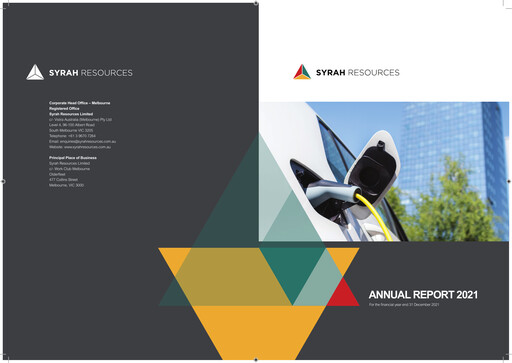 Thumbnail Syrah Resources Limited Annual Report 2021