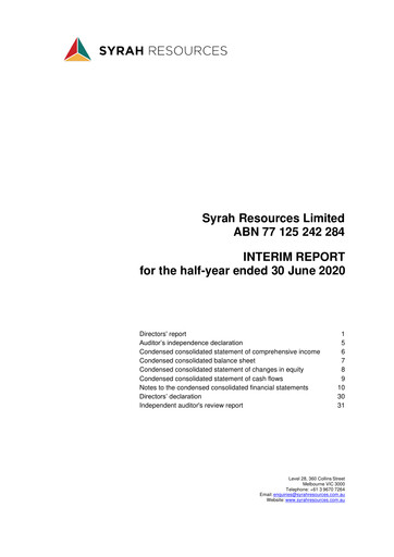 Thumbnail Syrah Resources Limited Half-year Report 2020-h1