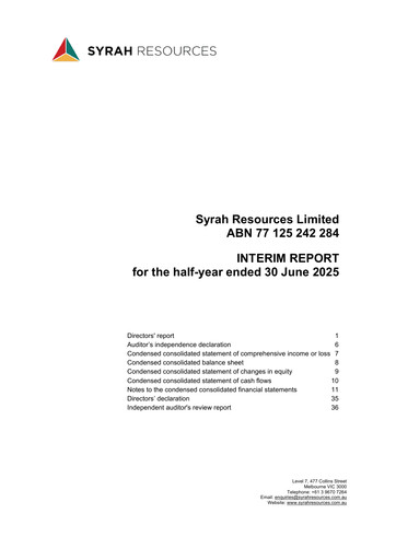 Thumbnail Syrah Resources Limited Half-year Report 2025-h1