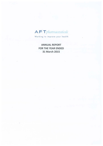 Thumbnail AFT Pharmaceuticals Annual Report 2015