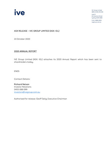 Thumbnail IVE Group Annual Report 2020