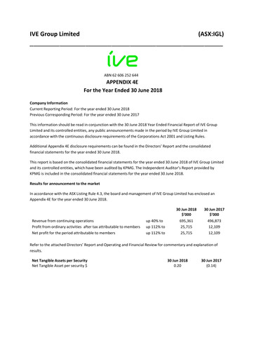 Thumbnail IVE Group Financial Report 2018