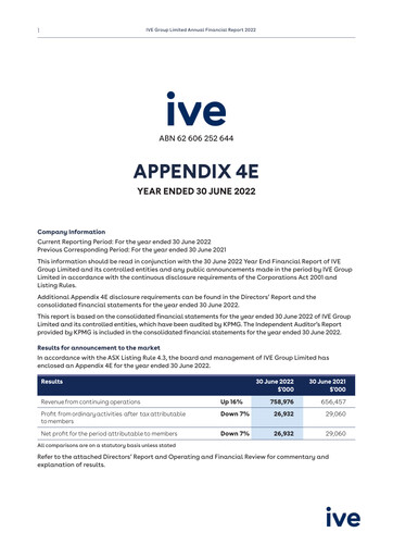 Thumbnail IVE Group Financial Report 2022